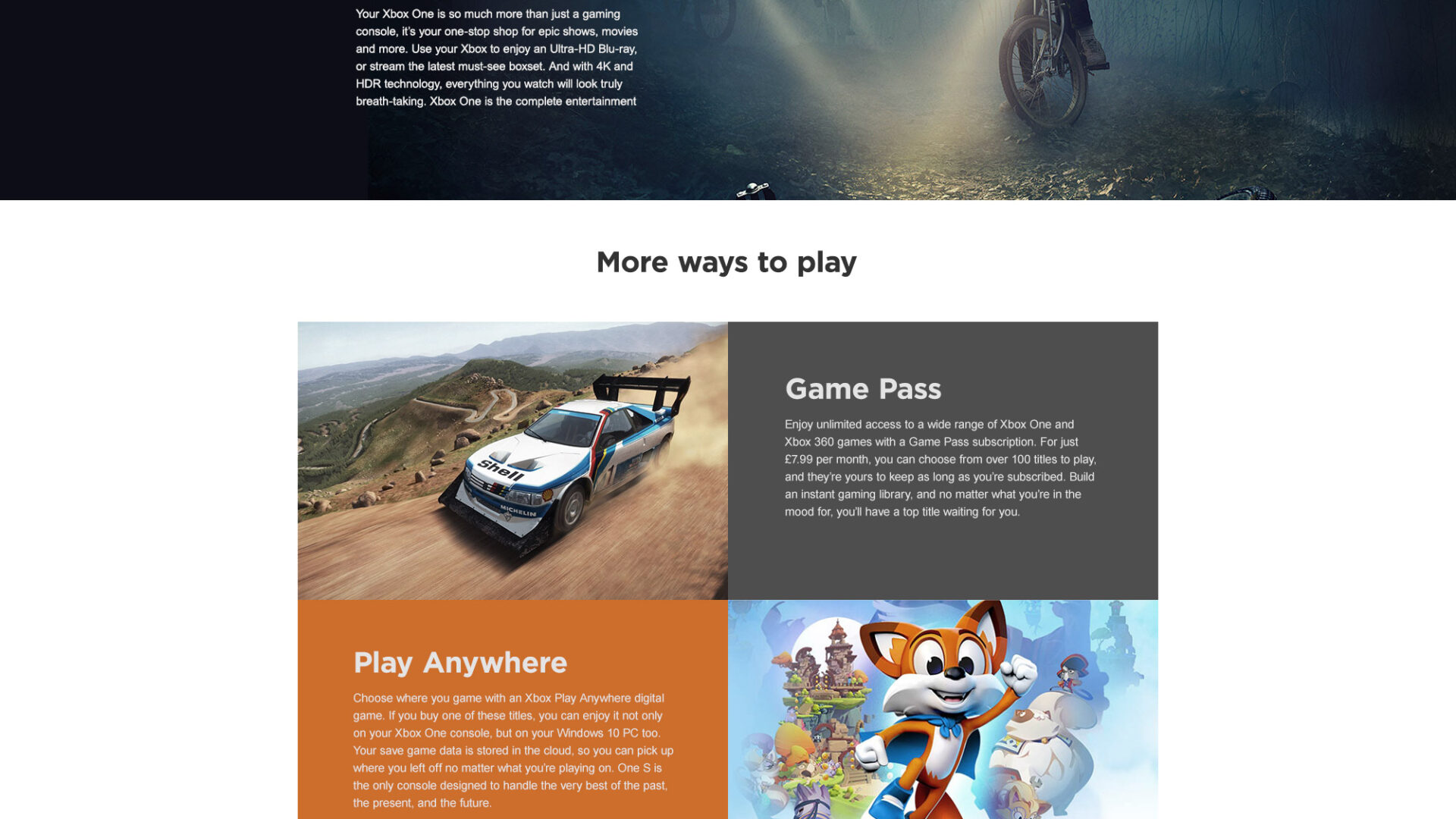 Xbox Landing Page